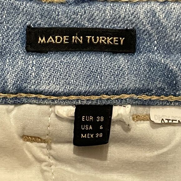 Massimo Dutti Women’s Straight Leg Denim Jeans Size 6 High Rise Stove Pipe Style - Picture 6 of 12